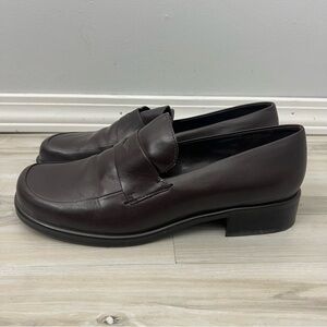 Franco Sarto Classic Brown Leather Penny Loafers